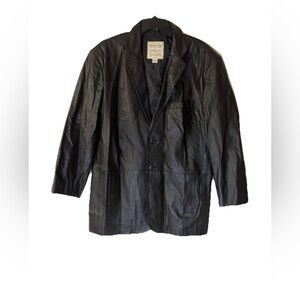 Pronto Uomo Men's Black Leather Jacket. Size Large